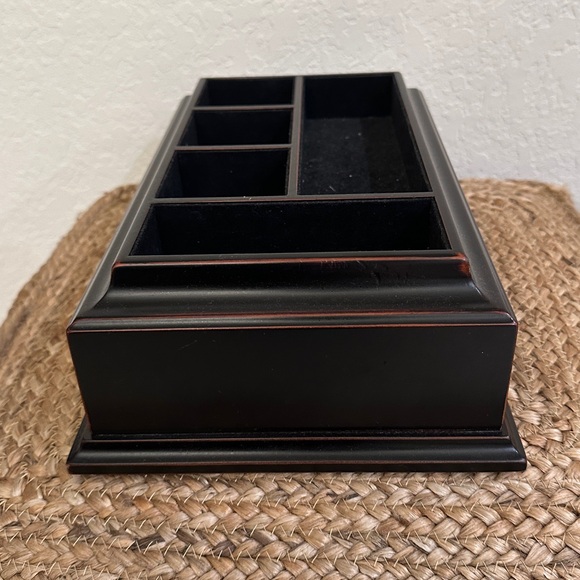 Bombay Company Wooden Valet Organizer with Drawer – Classic Black Finish - Picture 5 of 9